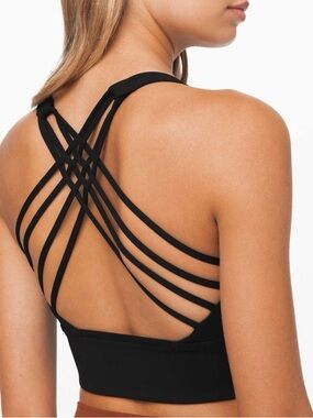 lululemon athletica Black Strappy Crisscross Back Sports Bra